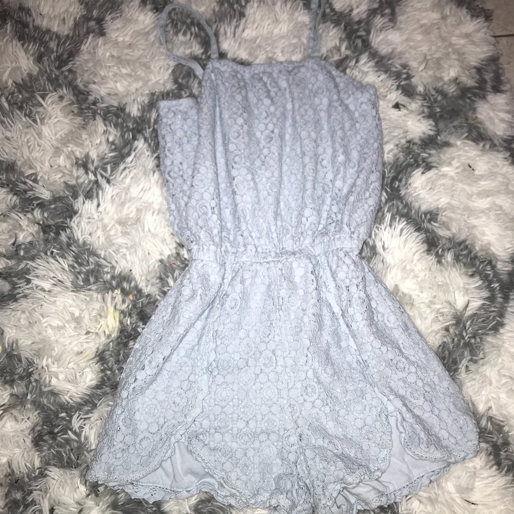 Blue Lacy Romper